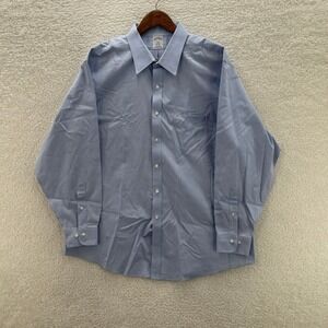 Brooks Brothers Shirt Mens 18 4/5 Blue Regent OCBD Oxford Casual Preppy Officce